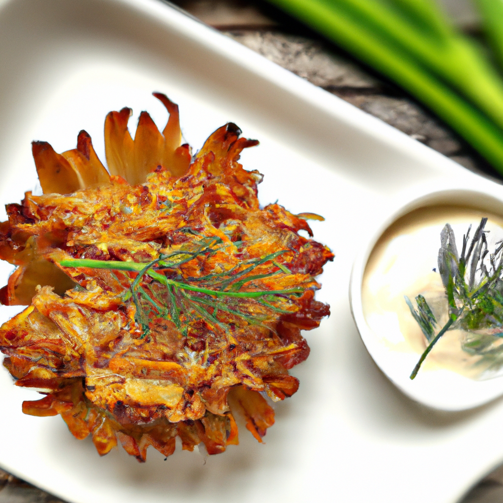 Baked Onion Blossom With Dill Sauce
