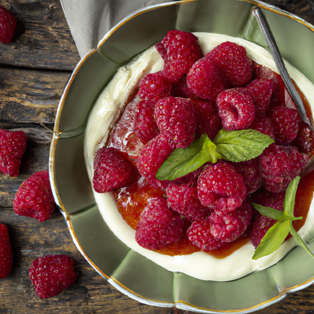 Baked Raspberries With Brandy Sauce