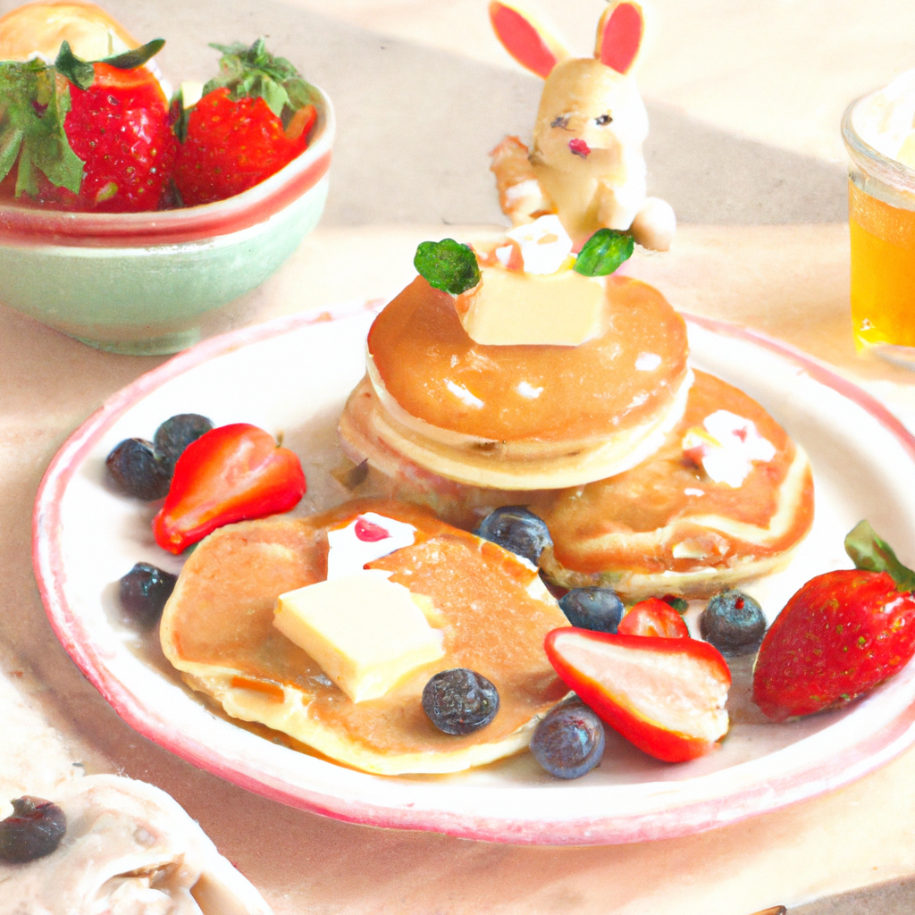 Bunny Pancakes With Strawberry Butter