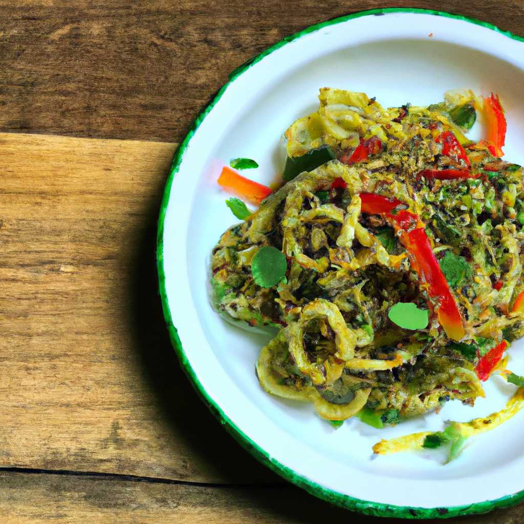 Collard Greens And Bell Pepper Pesto With Quinoa Veggie Noodles