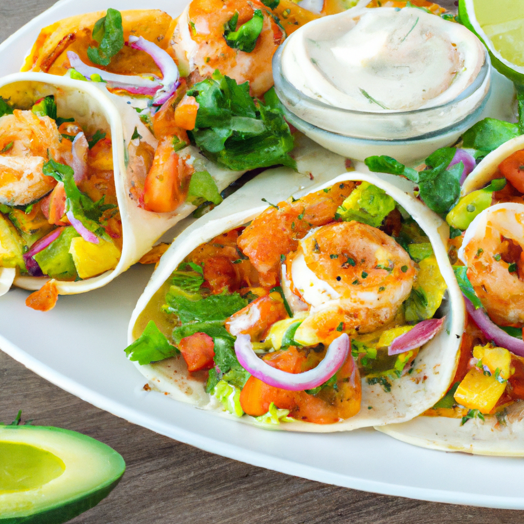 Grilled Pepper Shrimp Wrap