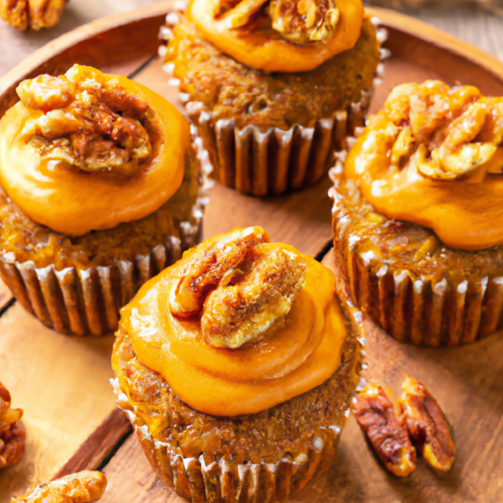 Pumpkin Muffinscupcakes With Honey Walnut Cream Cheese Frosting