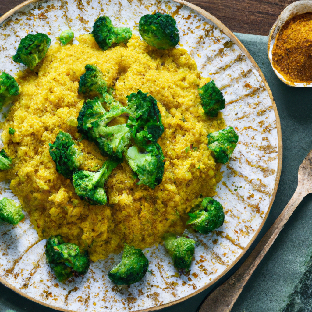 Curried Maftoul With Broccoli