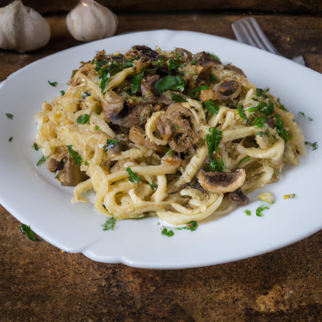 Linguine With Mushroom And Garlic Sauce