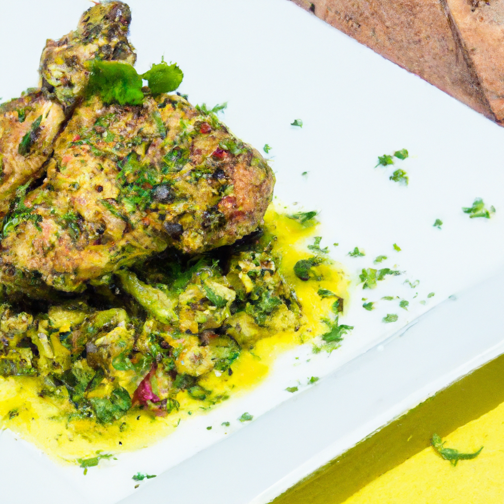 Vinegar Chicken With Crushed Olive Dressing Recipe