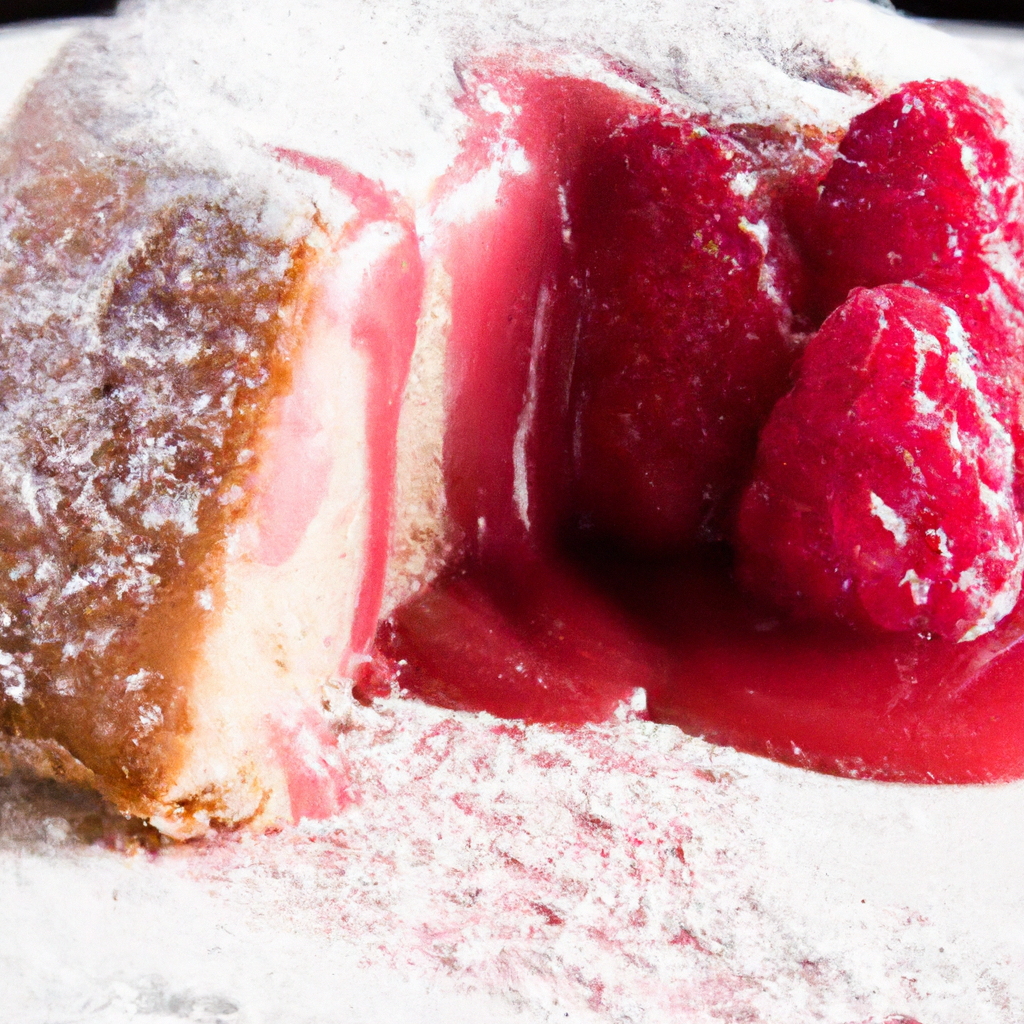 Marzipan Cake With Raspberry Sauce