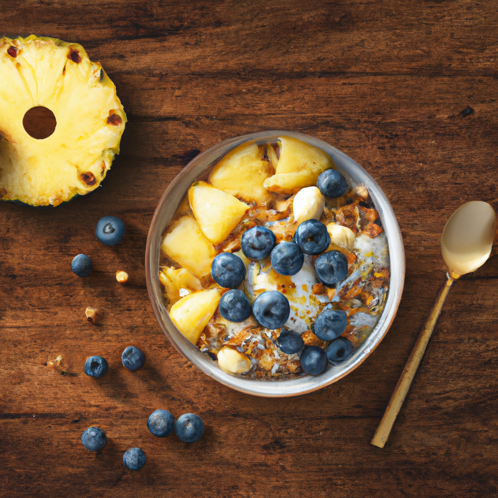 Pineapple Blueberry Almond Porridge
