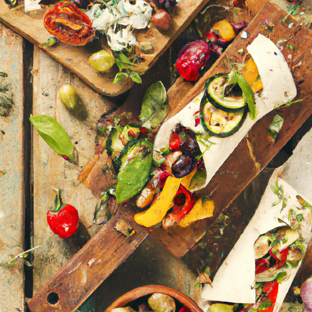 Grilled Vegetable And Olive Wrap