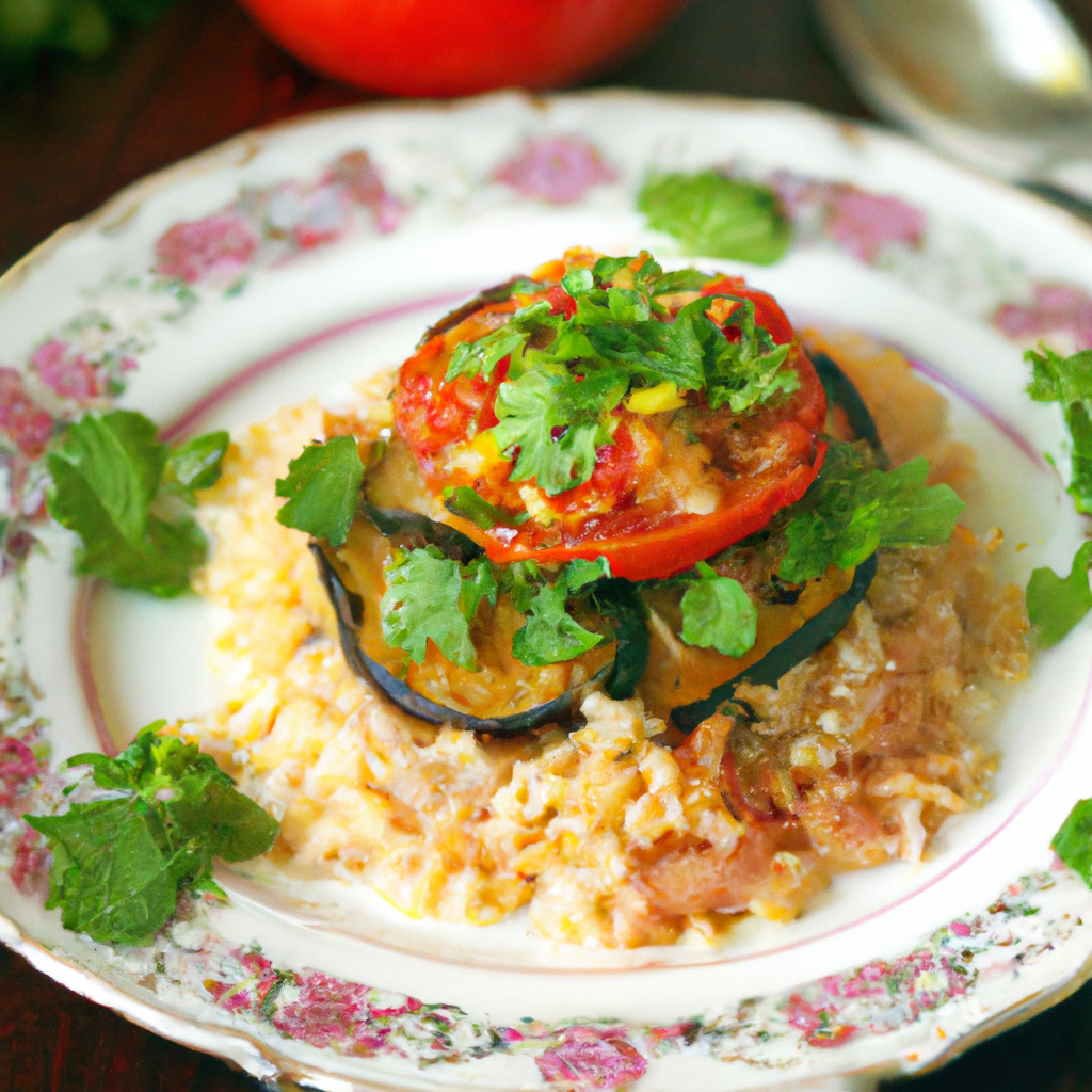 Lebanese Eggplant And Tomato Pilaf