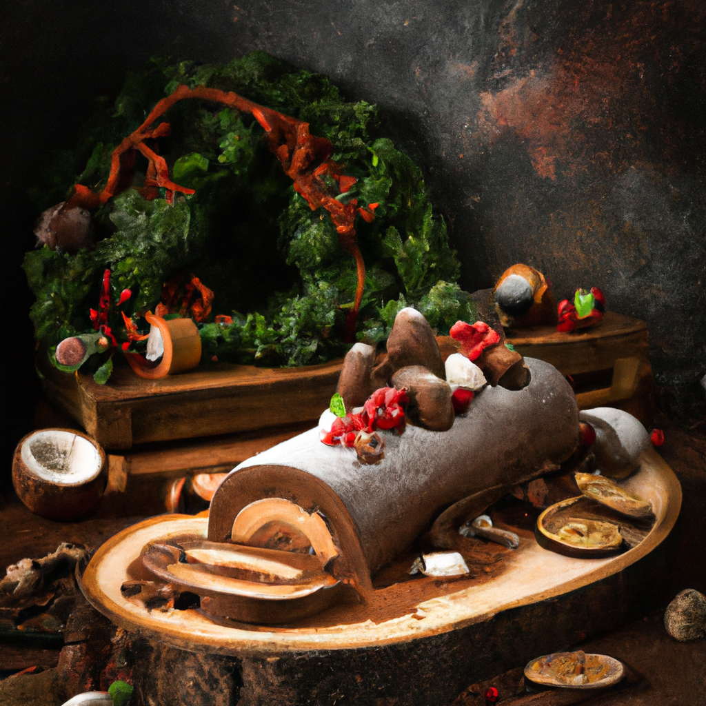 Chocolate Yule Log Cake