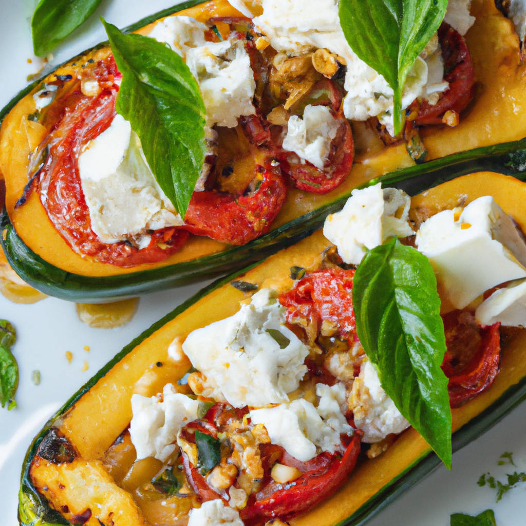 Mediterranean Tomato And Feta Stuffed Zucchini