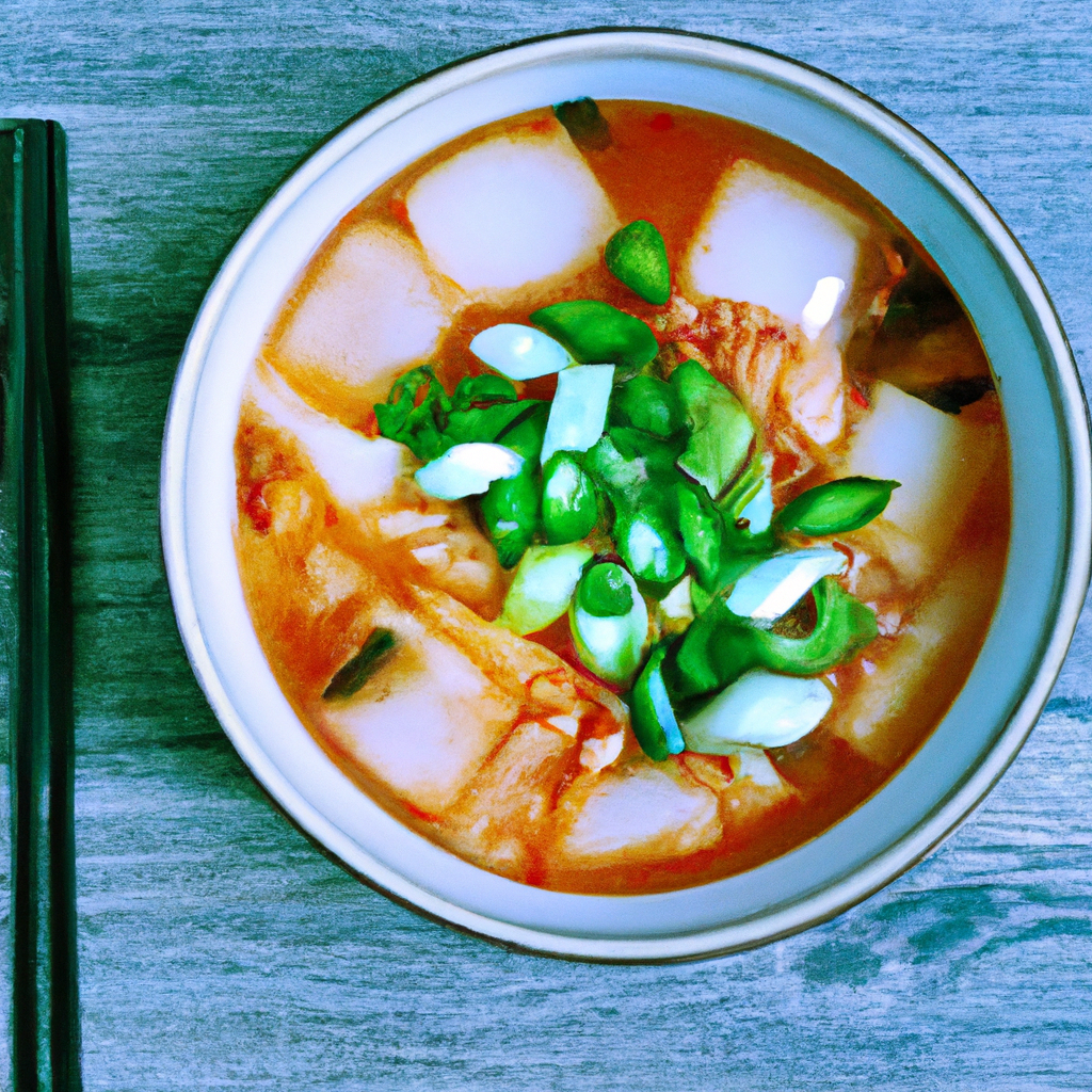 Vegetarian Kimchi And Rice Cake Soup