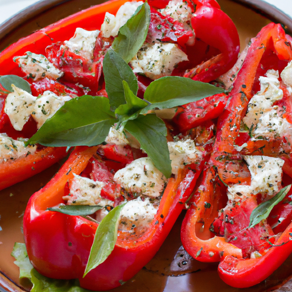 Roasted Peppers With Tomatoes And Feta