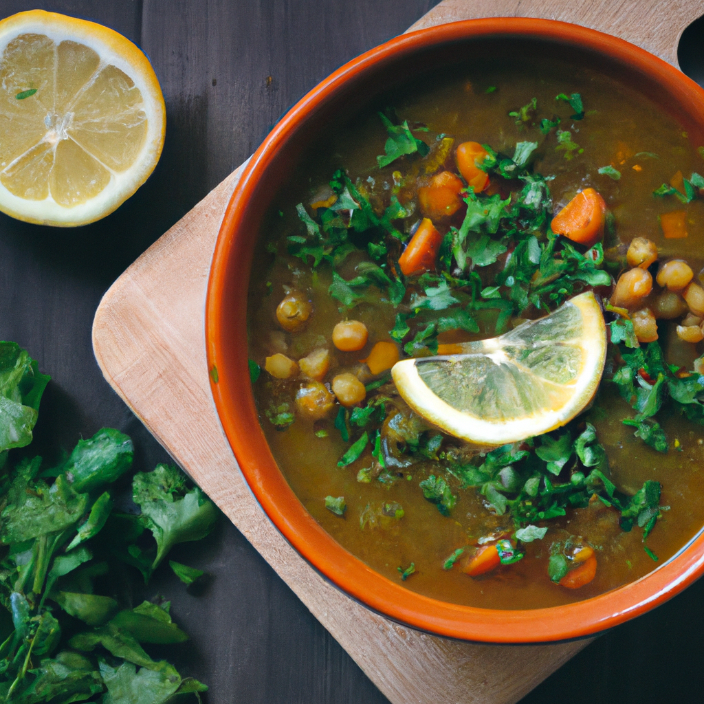 Vegetarian Moroccan Soup With Lentils And Chickpeas