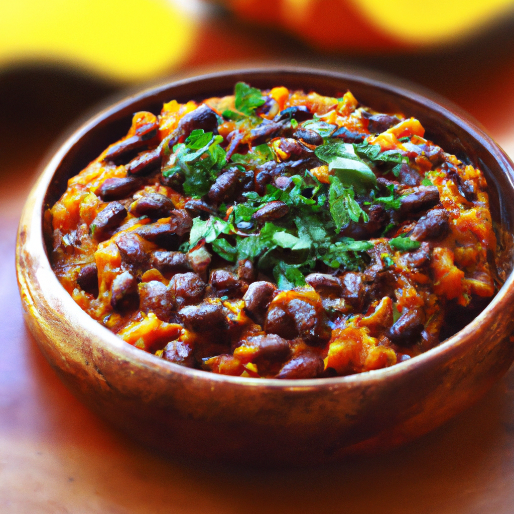Feijão Com Molho De Abóbora E Coentro Beans In Pumpkin And Cilantro Sauce