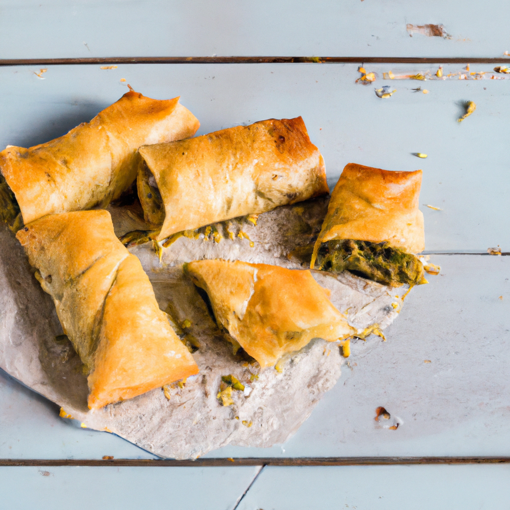 Greek Style Spinach And Feta Filo Rolls