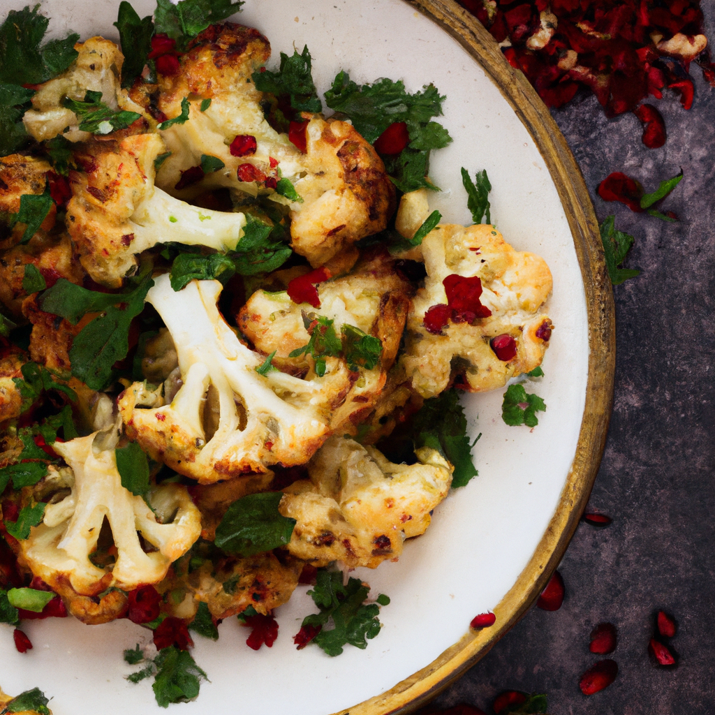 Roasted Cauliflower With Pomegranate Seeds