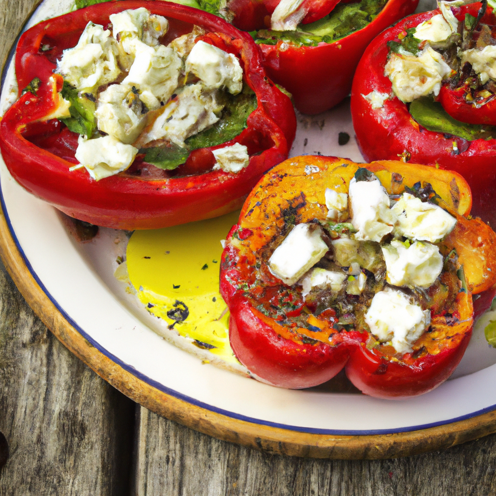 Feta And Tomato Stuffed Bell Peppers